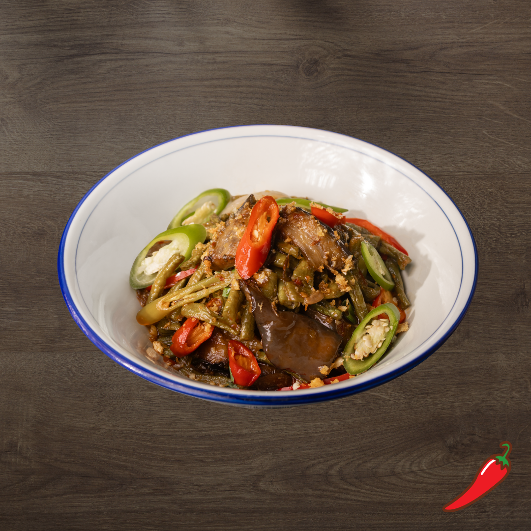 ⭐ Braised Garlic Hot Bean Eggplant & Long Bean