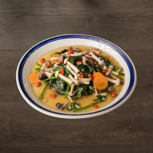 Chinese Spinach & Enoki Mushroom with Garlic Sauce