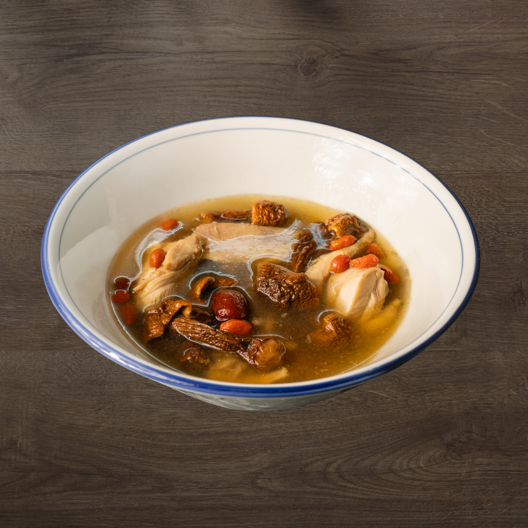 Double Boiled Chicken Soup with Brazil Mushroom & Red Dates