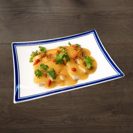 Fish Fillet with Cordyceps Mushroom Pumpkin Sauce