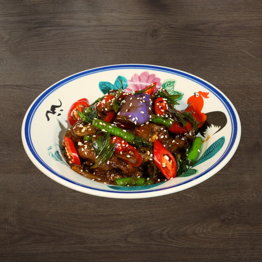Kecap Manis Beef with Eggplant & Longbean