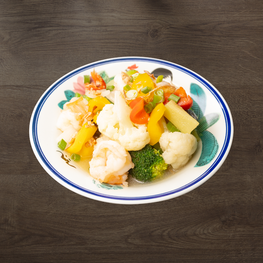 Sautéed Ocean Prawn with Spring Vegetables