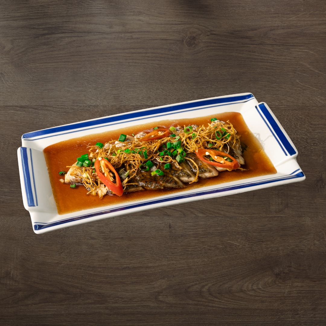 Steamed Fish Fillet with Superior Soy Sauce & Fried Ginger