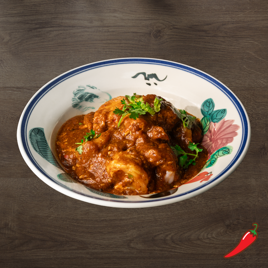 ⭐Ocean Prawn with Egg Tofu with Chili Crab Gravy