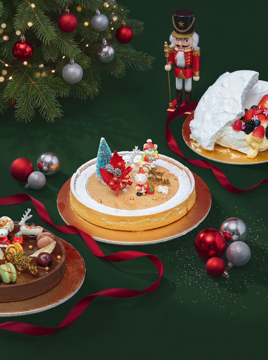 Shiok Kitchen Catering Christmas 2026 log cakes, pavlova and tarts