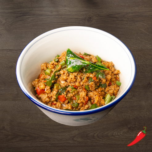 Thai Basil Krapow Chicken with Long Bean & Tahu